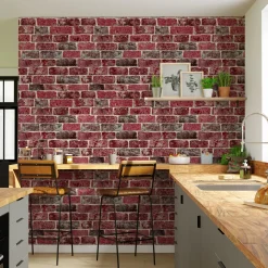 Outlet Papier peint intissé ATLANTA coloris lie de vin - 4MURS Papiers Peints
