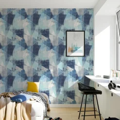 Online Papier peint intissé BENSON coloris bleu jeans - 4MURS Papiers Peints