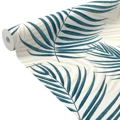 Fashion Papier peint intissé BERTILLE coloris bleu paon - 4MURS Papiers Peints