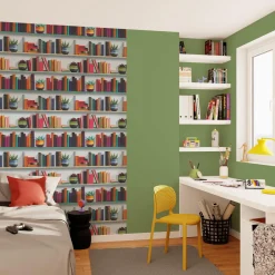 Hot Papier peint intissé BIBLIOTECA coloris multicolore - 4MURS Papiers Peints