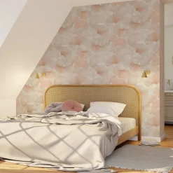 Clearance Papier peint intissé BILOBA coloris rose poudré - 4MURS Papiers Peints