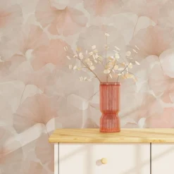 Clearance Papier peint intissé BILOBA coloris rose poudré - 4MURS Papiers Peints