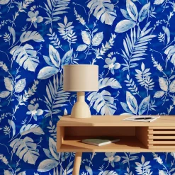 Discount Papier peint intissé CARIENA coloris bleu outremer - 4MURS Papiers Peints