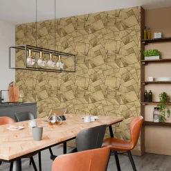Best Papier peint intissé COLOMBO coloris bois miel - 4MURS Papiers Peints