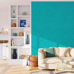 Sale Papier peint intissé CURAÇAO coloris bleu turquoise - 4MURS Papiers Peints