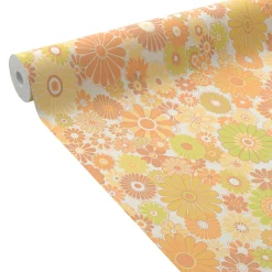 Hot Papier peint intissé DONATILLE coloris Orange et vert - 4MURS Papiers Peints