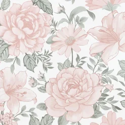 Outlet Papier peint intissé EDEN CAMELIA coloris rose poudré - 4MURS Papiers Peints