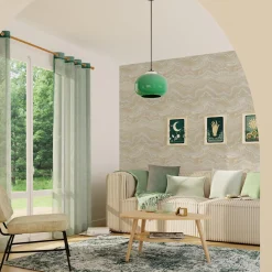 New Papier peint intissé ELAURA coloris beige rosé et argenté - 4MURS Papiers Peints