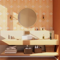 Clearance Papier peint intissé ELBÉE coloris Orange/Rose - 4MURS Papiers Peints