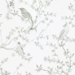 New Papier peint intissé FAUSTINE coloris vert de gris - 4MURS Papiers Peints