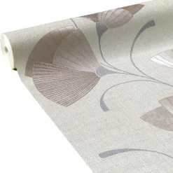 Outlet Papier peint intissé FLOWER EVENTAIL coloris blanc - 4MURS Papiers Peints