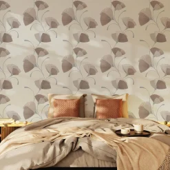 Outlet Papier peint intissé FLOWER EVENTAIL coloris blanc - 4MURS Papiers Peints