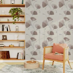 Outlet Papier peint intissé FLOWER EVENTAIL coloris blanc - 4MURS Papiers Peints
