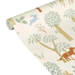 Outlet Papier peint intissé FRIENDLY FOREST coloris multicolore - 4MURS Enfant Papiers Peints Enfant|Papiers Peints