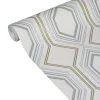 Clearance Papier peint intissé JEWEL coloris blanc et doré - 4MURS Papiers Peints
