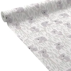 Sale Papier peint intissé KOALAS coloris vert feuille et gris - 4MURS Enfant Papiers Peints Enfant|Papiers Peints