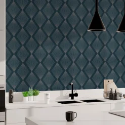 Best Papier peint intissé LUXURY coloris bleu nuit - 4MURS Papiers Peints