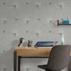 Outlet Papier peint intissé MAGIC LIGHT coloris gris moyen - 4MURS Papiers Peints