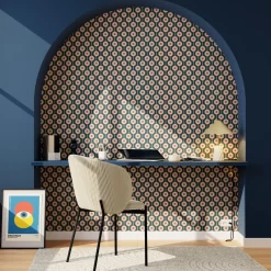 Hot Papier peint intissé MILIAS coloris bleu foncé et rose - 4MURS Papiers Peints