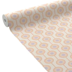 New Papier peint intissé MILIAS coloris rose orangé et mauve - 4MURS Papiers Peints
