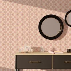 New Papier peint intissé MILIAS coloris rose orangé et mauve - 4MURS Papiers Peints