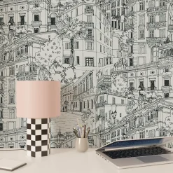 Hot Papier peint intissé MONTMARTRE coloris noir et blanc - 4MURS Papiers Peints