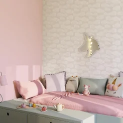 Sale Papier peint intissé NUVOLE coloris rose pastel - 4MURS Enfant Papiers Peints Enfant|Papiers Peints