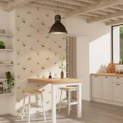 Online Papier peint intissé OLIO coloris blanc cassé - 4MURS Papiers Peints