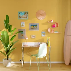 Sale Papier peint intissé OPAL coloris jaune moutarde - 4MURS Papiers Peints