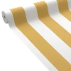 Clearance Papier peint intissé OPAL STRIPE jaune moutarde et blanc - Papiers Peints