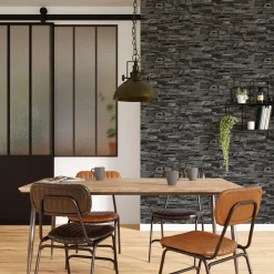 Hot Papier peint intissé PAREMENT coloris anthracite - 4MURS Papiers Peints