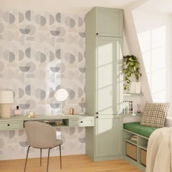 Best Papier peint intissé RING coloris blanc et gris - 4MURS Papiers Peints