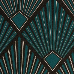 Sale Papier peint intissé TAMARA coloris bleu paon - 4MURS Papiers Peints