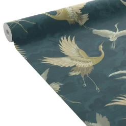 Clearance Papier peint intissé TSURU coloris bleu nuit - 4MURS Papiers Peints