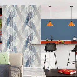 Sale Papier peint intissé WEBLINES coloris blanc - 4MURS Papiers Peints