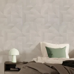 Clearance Papier peint intissé ZAKARY coloris blanc - 4MURS Papiers Peints