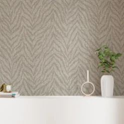 Sale Papier peint intissé ZIBRA coloris taupe - 4MURS Papiers Peints