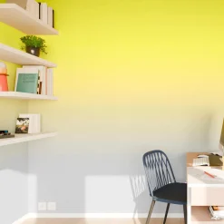 Fashion Papier peint panoramique XL MYRIEL 400 x 270 cm jaune et gris perle Papiers Peints Panoramiques|Papiers Peints