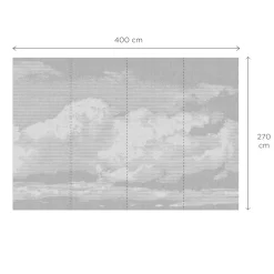 Discount Papier peint panoramique XL NUBE 400 x 270 cm gris perle - 4MURS Papiers Peints Panoramiques|Papiers Peints