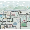 Hot Papier peint panoramique XL LITTLE MOTORS XL 300 x 270 cm - Enfant Décors Panoramiques Enfant|Papiers Peints Enfant