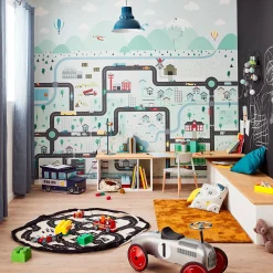 Hot Papier peint panoramique XL LITTLE MOTORS XL 300 x 270 cm - Enfant Décors Panoramiques Enfant|Papiers Peints Enfant
