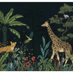Sale Papier peint panoramique XL NIGHT COLOR JUNGLE 300 x 270 cm - Enfant Papiers Peints Enfant|Papiers Peints Panoramiques