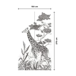 Sale Papier peint panoramique L BLACK JUNGLE GIRAFE 150 x 270 cm - Enfant Papiers Peints Enfant|Papiers Peints Panoramiques