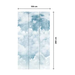 Online Papier peint panoramique L BLUE CLOUDS 159 x 280 cm - 4MURS Papiers Peints Panoramiques|Papiers Peints