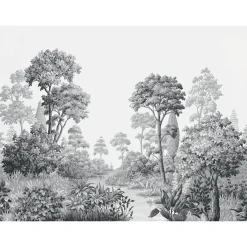 New Papier peint panoramique XL BEAULIEU 371 x 280 cm noir et blanc Papiers Peints Panoramiques