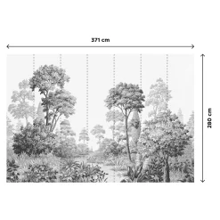 New Papier peint panoramique XL BEAULIEU 371 x 280 cm noir et blanc Papiers Peints Panoramiques