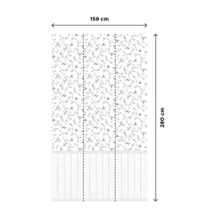 Fashion Papier peint panoramique L BETTINA PANEL 159 x 280 cm bleu jean et écru Enfant Papiers Peints Enfant|Papiers Peints Panoramiques