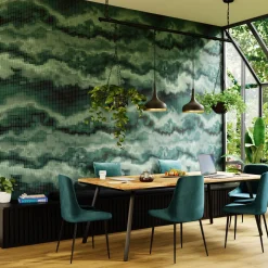 Fashion Papier peint panoramique XL MOSAICO 400 x 270 cm vert bouteille Papiers Peints Panoramiques|Papiers Peints