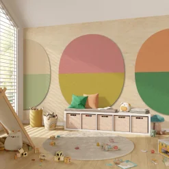Clearance Papier peint panoramique XL OVALINE 400 x 270 cm rose bonbon et vert pistache Papiers Peints Panoramiques|Papiers Peints