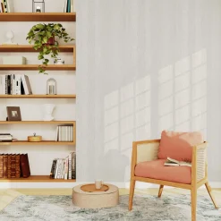 Best Papier peint vinyle STONE LIGHT coloris blanc - 4MURS Papiers Peints